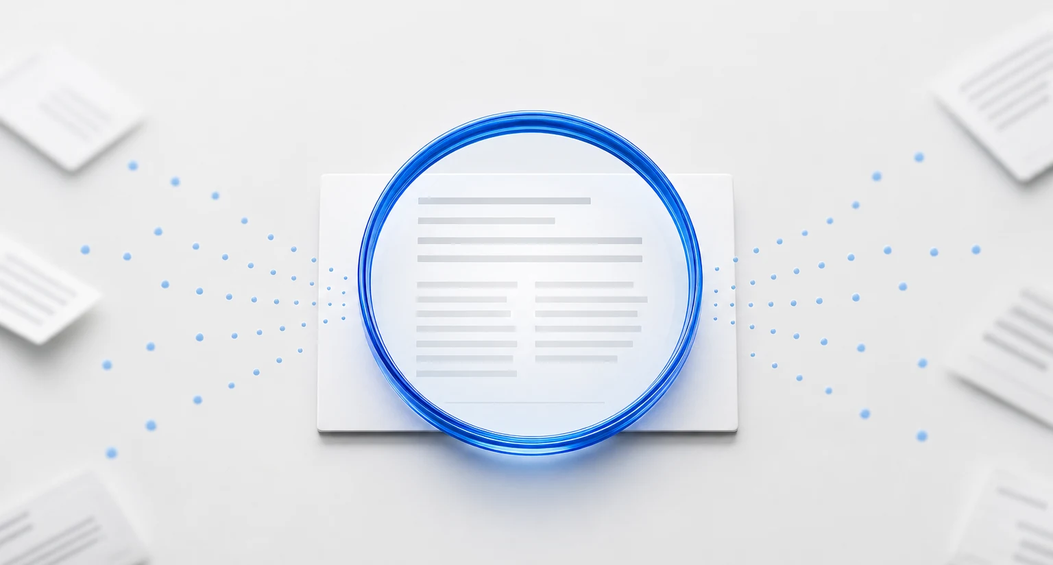 A structured clinical note kept in sharp focus while surrounding documents blur.