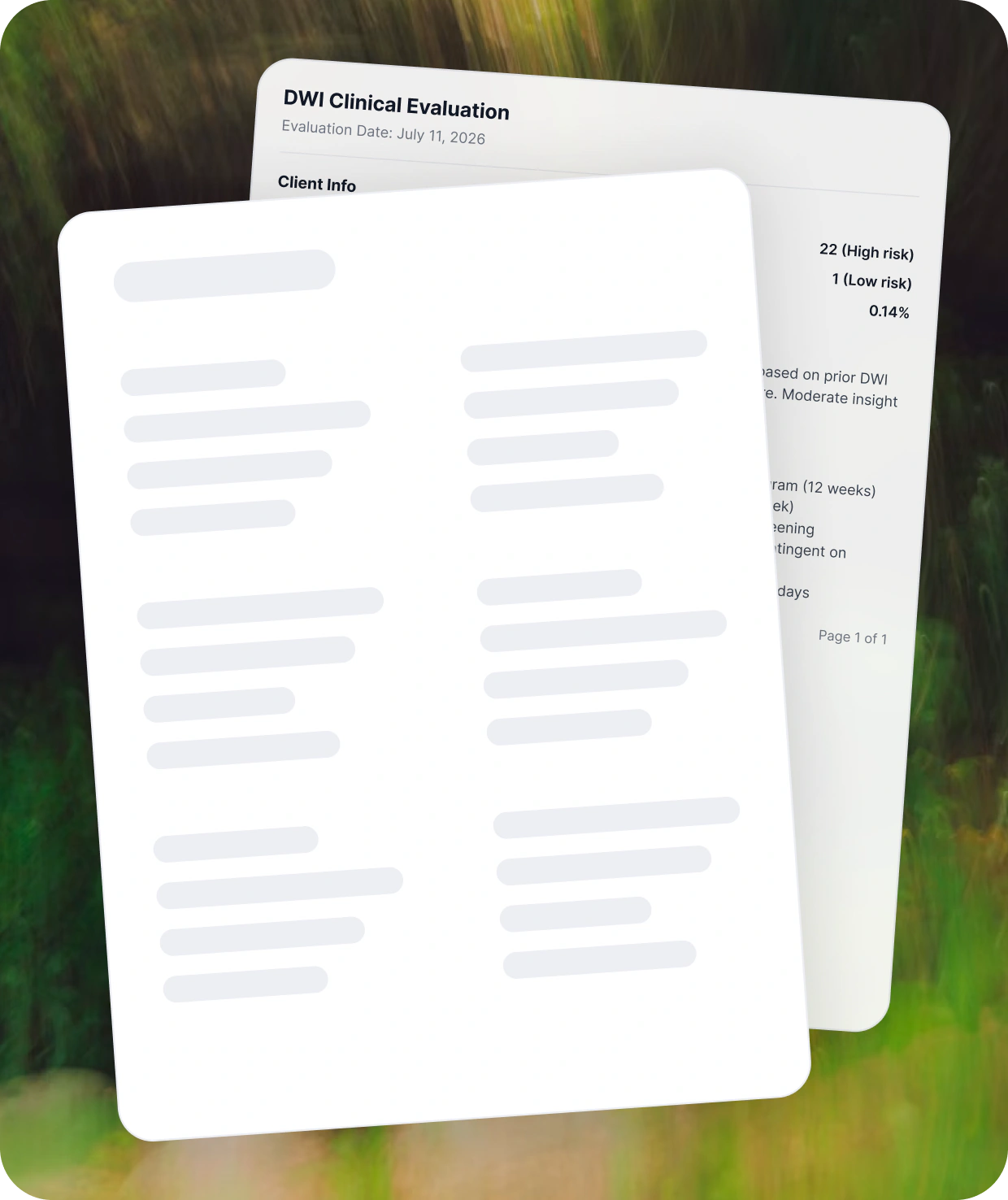 DWI diagnostic imaging template preview in ChartScribe