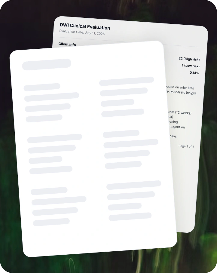 DWI diagnostic imaging template preview in ChartScribe